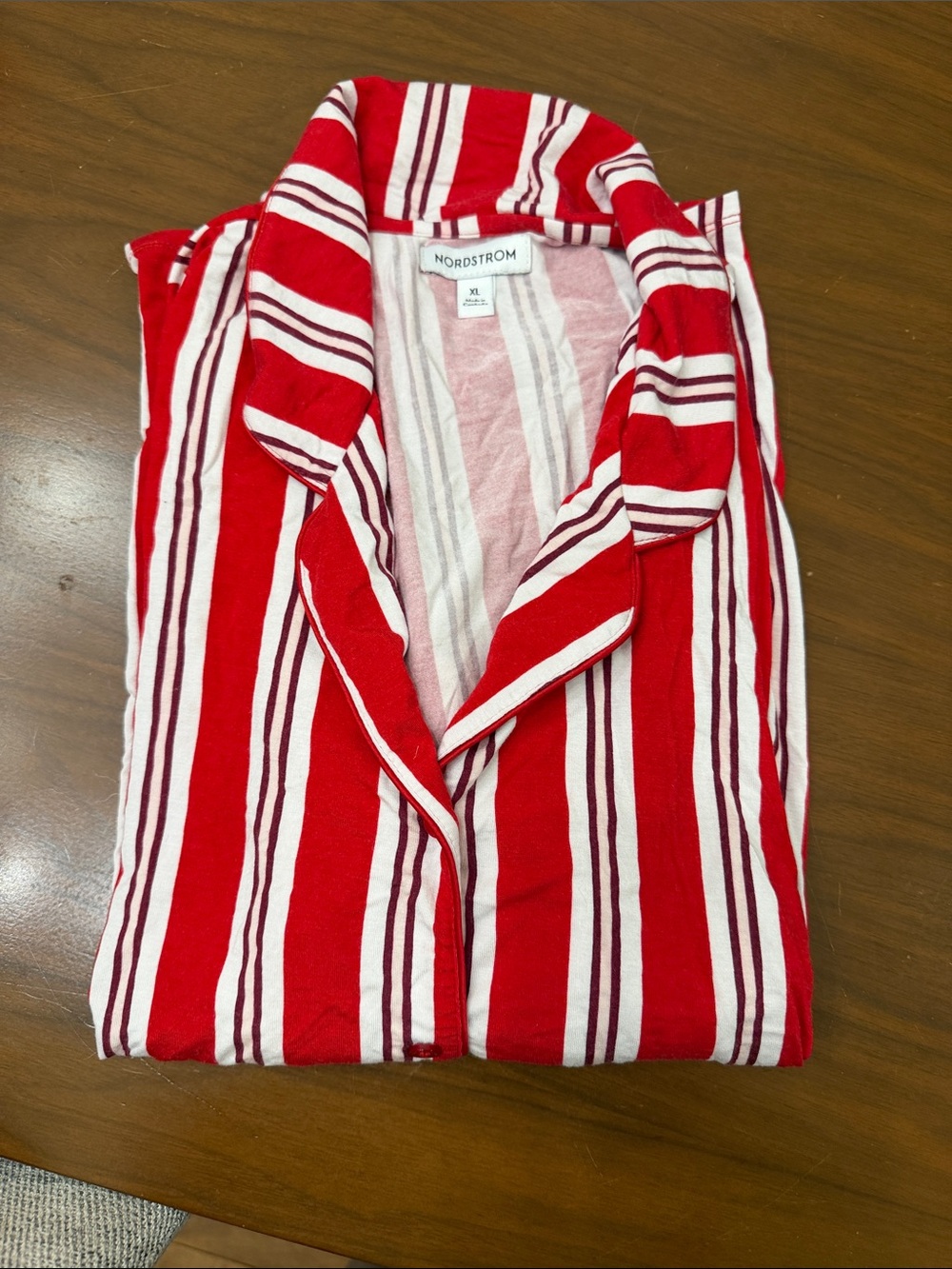 Nordstrom Moonlight Red and White Striped Pajama Short Set - Picture 4 of 5
